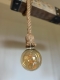Stylowa lampa wisząca w klimacie loft / rustykalnym, lampa z belki z okuciem metalowym - Zdjęcie 2