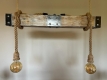 Stylowa lampa wisząca w klimacie loft / rustykalnym, lampa z belki z okuciem metalowym - Zdjęcie 3