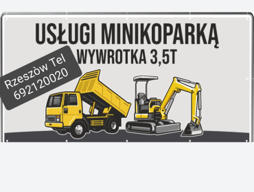 Zdjęcie: Usługi minikoparka oraz koparko ładowarka auto wywrotka Podkarpacie Rzeszów Krasne tel 692120020
